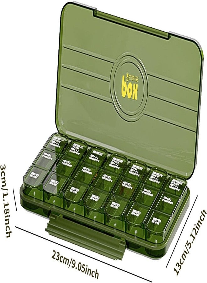 XIBO Weekly Pill Organiser Weekly Pill Box Organizer Medicine Storage Box for Daily Pills & Vitamins,Travel-Friendly Pill Dispenser with 3 Compartments Per Day BPA-Free & Lightweight. - Image 2